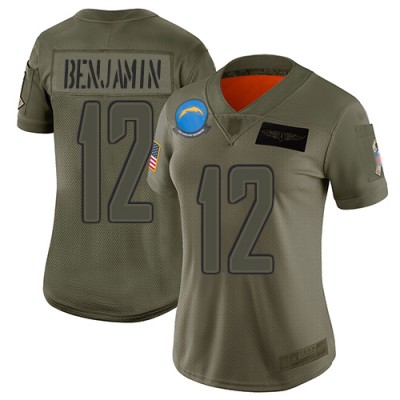 Nike Los Angeles Chargers #12 Travis Benjamin Camo Women's Stitched NFL Limited 2019 Salute to Service Jersey